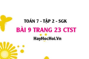 Bài 9 trang 23 Toán 7 Tập 2 Chân trời sáng tạo